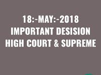 18:-MAY:-2018 IMPORTANT JUDGMENTS HIGH COURT & SUPREME