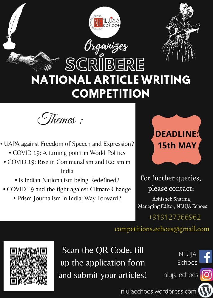 SCRIBERE - National Article Writing Competition by Nluja Echoes