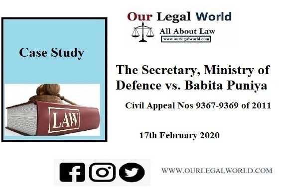 Secretary, Ministry of Defence vs. Babita Puniya